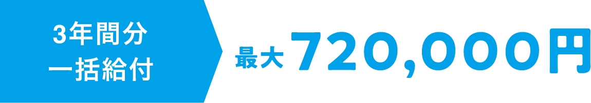 3年間分一括給付 480,000円