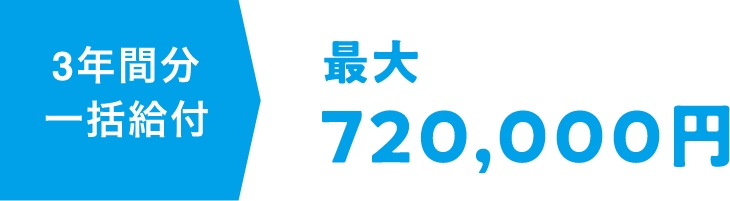 3年間分一括給付 480,000円